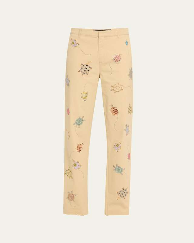 Turtle Time Straight-Leg Ankle Chino Pants